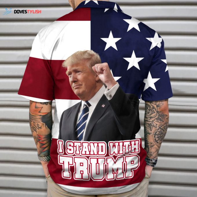 Custom Donald Trump Photo Make America Great Again Hawaii Shirt Unisex Gift Tee 2024