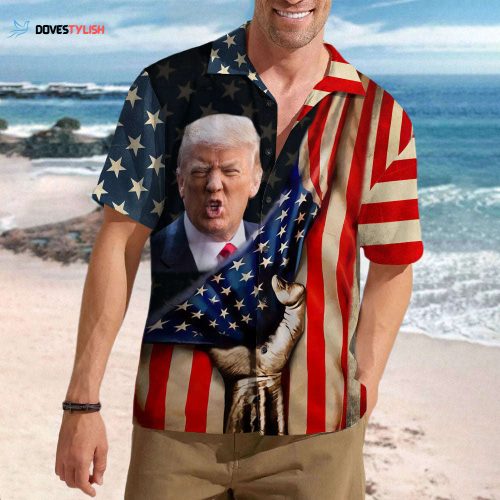 Custom Funny Donald Trump Photo Hawaii Shirt Unisex Gift Tee 2024