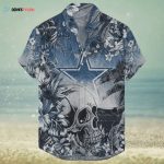 Dallas Cowboys NFL Skull Tropical Flower Pattern Hawaiian Shirt