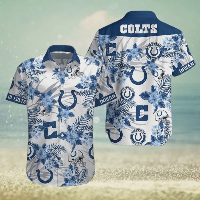 Indianapolis Colts Hibiscus Flowers Hawaiian Shirt