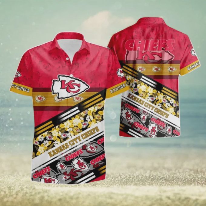 Kansas City Chiefs Logo Camo Pattern Hawaiian Shirt