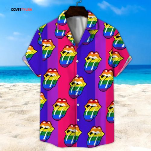 LGBT Hawaii Shirt, Bisexual Rainbow Lip Unisex Hawaii Shirt, Beach Short