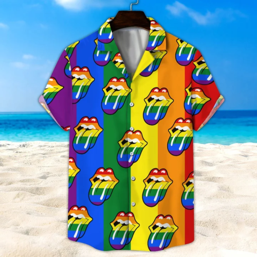 LGBT Hawaii Shirt, Rainbow Lip Unisex Hawaii Shirt Beach Short