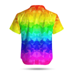 LGBT Pride Hawaiian Shirt Rainbow Polygonal American Flag Inside Hawaii Aloha Shirt