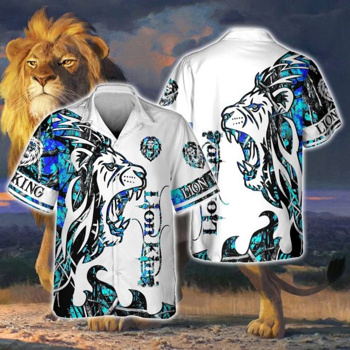 Lion King 3D All Over Print Hawaiian Shirt, Lion Hawaiian Shirts, Love Lion Gift