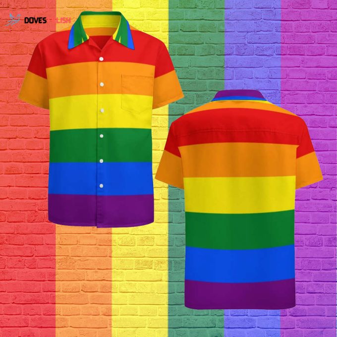 Love Equality Rainbow Flag Lgbt Lesbian Gay Pride Hawaiian Vintage Shirt Mens Button Down Tropical Hawaii Beach Shirts