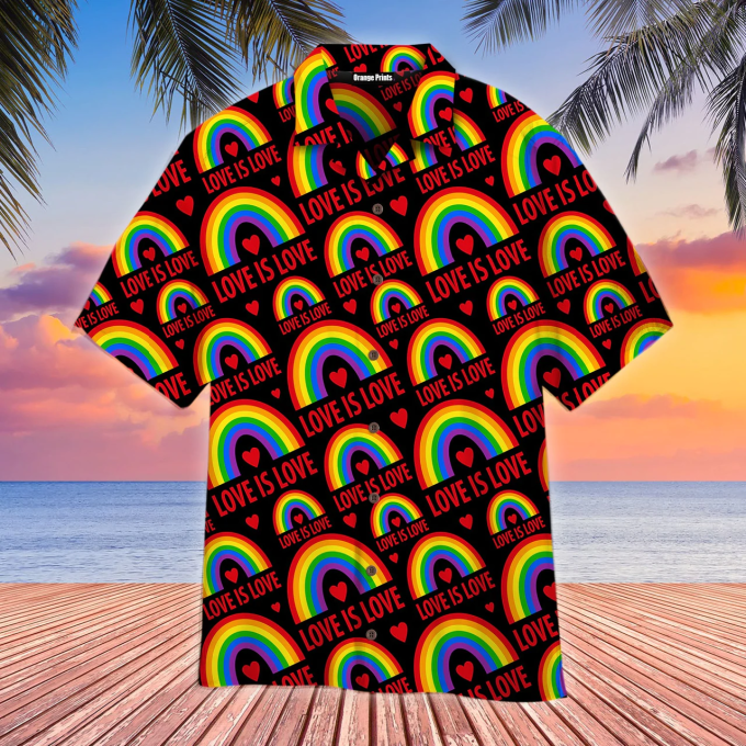 Love Is Love Lgbt Pride Hawaiian Shirt, Love Is Love Rainbow Hawaiian Shirt, Pride Month Gift