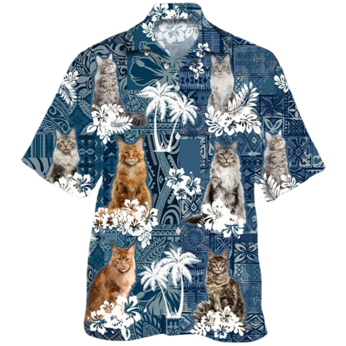 Maine Coons Hawaiian Shirt, Cat Hawaii Shirt, Cat Breeds In Hawaii Shirts, 3D Hawaiian Shirts For Summer