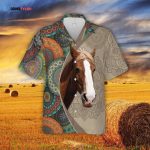 Mandala Pattern Horse All Over Printed 3D Hawaiian Shirt