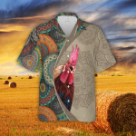 Mandala Pattern Rooster All Over Printed 3D Hawaiian Shirt