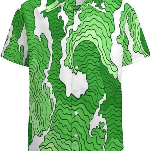 Mens St Patricks Day 3D Full Printed Hawaiian Shirt Irish’s Day Shirt Green Hawaiian Shirt