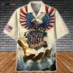 One Nation Under God Hawaiian Shirt, 3D Full Printed Eagle Hawaiian Shirts, In God We Trust Hawaiian Shirt