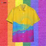 Pans Pride Sunrise Hawaiian Shirt, Lgbt 3D Hawaiian Aloha Shirt, Pansexual Pride Hawaiian Shirt