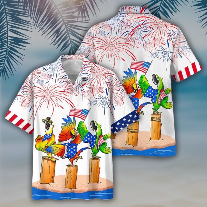 Parrot Hawaiian Shirts – Independence Day Is Coming, Cool Hawaiian Aloha Beach Shirt For 4Th Of Jul