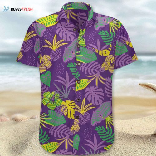 Pineapple Hawaiian Shirt Black Tropical Pineapple Hawaiian Button Up Shirt Apparel