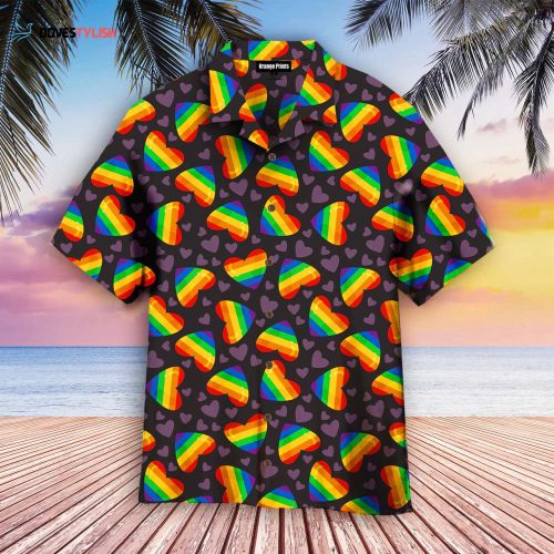 Rainbow Pineapples Tropical Leaves Custom Name Men Hawaiian Shirt For Lgbt Community