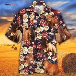 Red Angus Cattle Lovers Red Plaid Pattern Hawaiian Shirt, Unisex Print Aloha Short Sleeve Casual Shirt