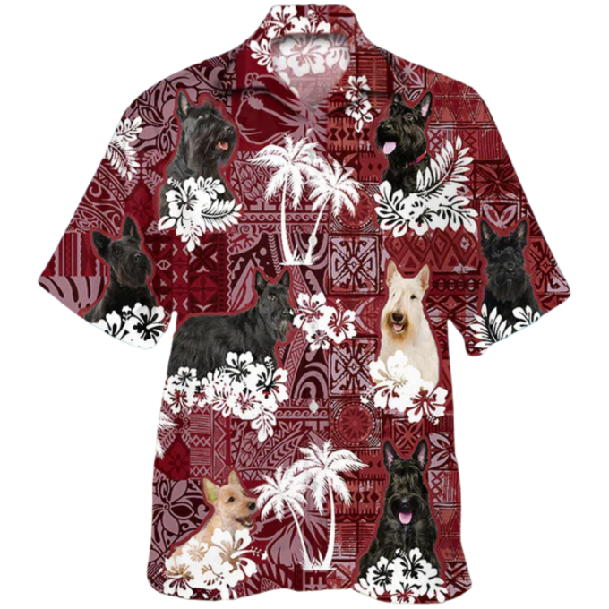 Scottish Terrier Hawaiian Shirt, Hawaii Aloha Beach Shirt For Dog Lovers