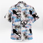 Scuba Diving Coconut Ocean Hawaiian Shirts For Travel Summer, Scuba Diving 3D All Over Printed Hawaii Shirt