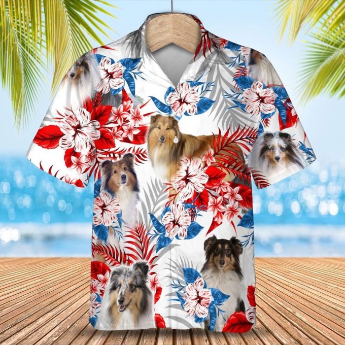 Shetland Sheepdog Hawaiian Shirt, Cool Dog In Aloha Beach Shirt Full Printed, Dog Hawaii Shirt