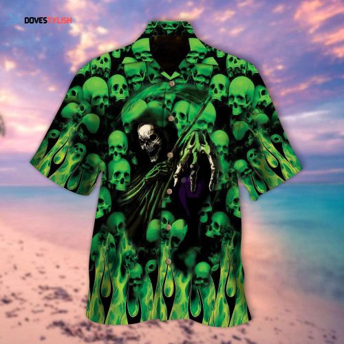 Skull Aloha Shirts Skull And Bones Red Smoke All Over Printed 3D Hawaiian Shirt