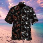 Skull Half Orange Half Blue All Over Printed 3D Hawaiian Shirt