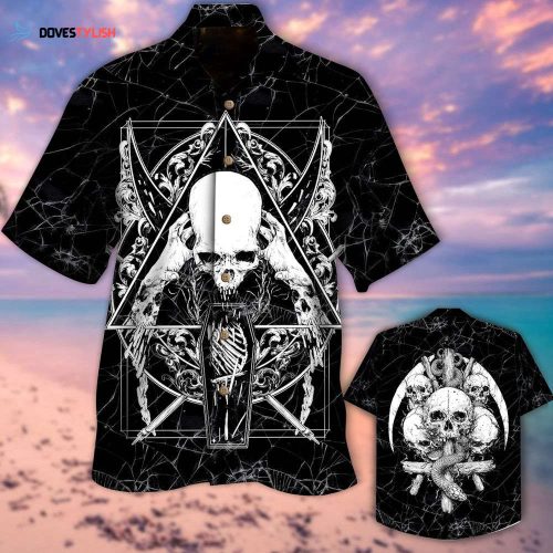 Skull Hawaiian Shirt Men Women Skull Fire And Bones All Over Printed 3D Hawaiian Shirt