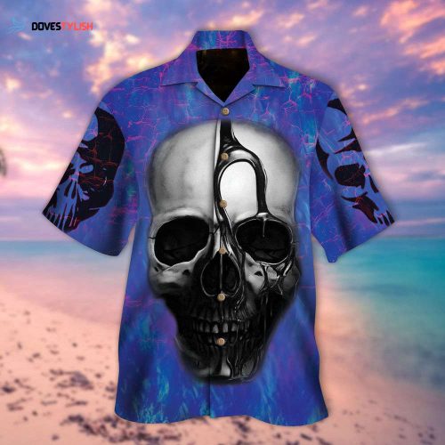 Skull On Fire Cobweb Hawaiian Shirt, Best Hawaii Shirt For Skull Lover