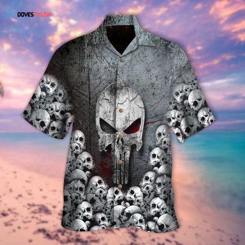 Skull Hawaiian Shirts Men Women Red Blue Smoke Skull All Over Printed 3D Hawaiian Shirt