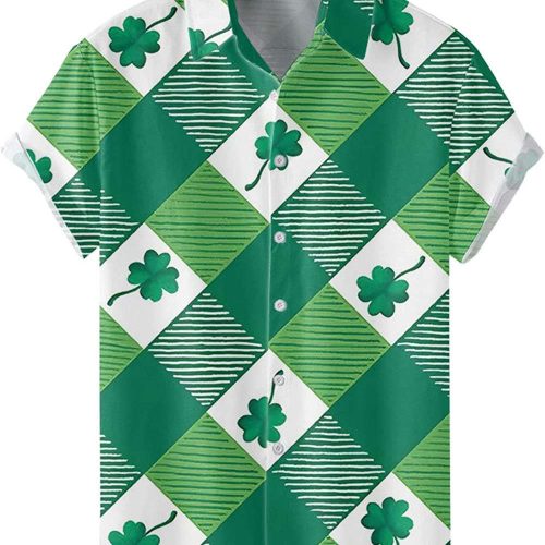 St. Patrick’s Day Hawaii Shirt, Vintage Irish Hawaiian Shirt, St. Patty’s Day Aloha Beach Shirt, Gift For Him