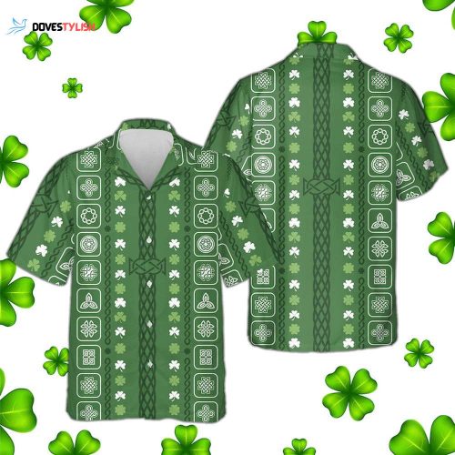 St Patricks Day Hawaiian Shirts With Bowling Floral, Aloha Hawaiian Shirt, Short Sleeve Hawaiian Shirt For Him