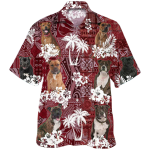 Staffordshire Bull Terrier Hawaiian Shirt, Red Hawaii Shirt For Dog Lovers