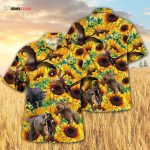 Sunflower Dinosaur Hawaiian Shirt