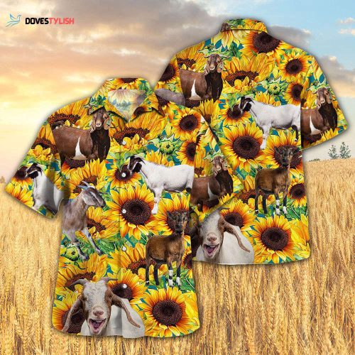 Sunflower Black Angus Cattle Hawaiian Shirt