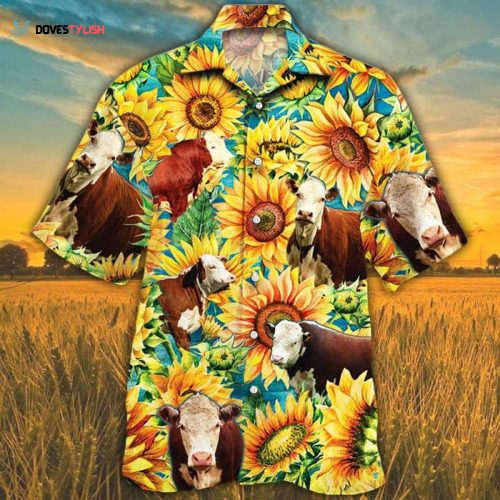 Sunflower Nubian Goat Hawaiian Shirt