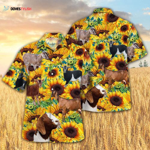 Sunflower Dinosaur Hawaiian Shirt