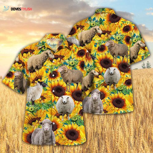 Sunflower Black Angus Cattle Hawaiian Shirt