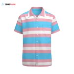 Transgender Pride Flag Lgbt Rainbow Hawaiian Vintage Shirt Mens Button Down Plus Size Tropical Hawaii Beach Shirts