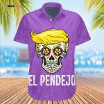 Trump El Pendejo Hawaiian Shirt Anti Trump Day Of The Dead Sugar Skull T-Shirt For Biden Lovers