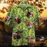 Tx Longhorn Cattle Lovers Corn Pattern Hawaiian Shirt, Unisex Print Aloha Short Sleeve Casual Shirt