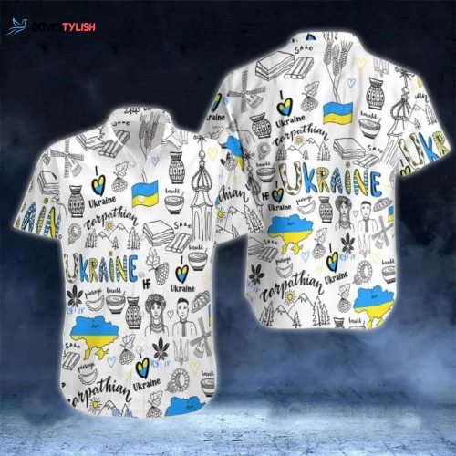 Ukraine Hibiscus Pattern Hawaii Shirt Stand With Ukraine Men’s Button Down Shirts Clothing