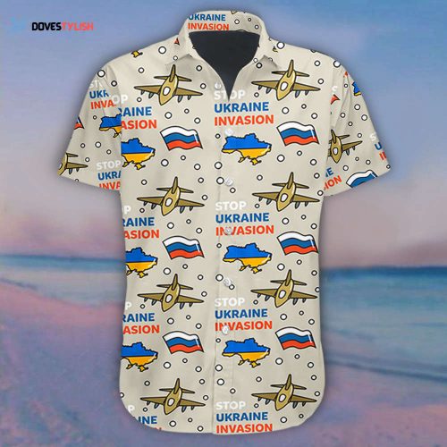 Ukraine Hibiscus Pattern Hawaii Shirt Stand With Ukraine Men’s Button Down Shirts Clothing