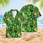 Unisex Irish Hat Saint Patrick’s Day Green Aloha Hawaiian Shirts, St Patrick’s Day Hawaiian Shirts, Gift for Him