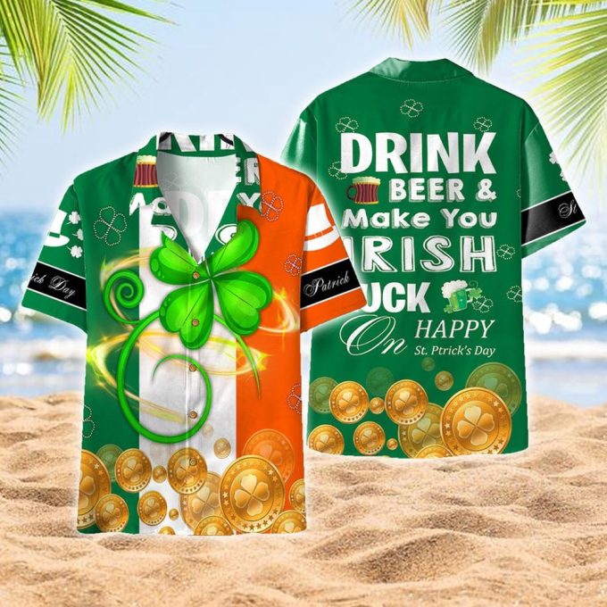 Unisex St Patrick’s Day Aloha Hawaiian Shirts, Aloha Hawaiian Shirts, Gift For Him