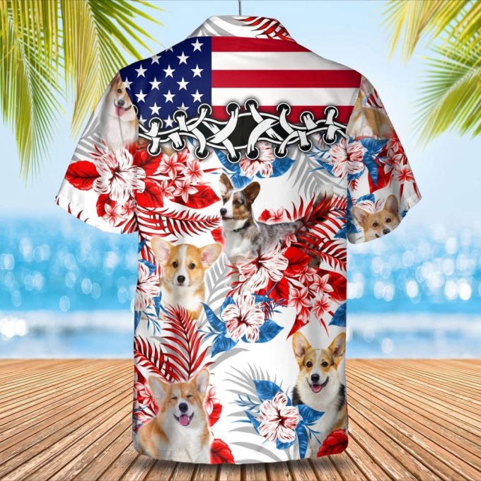 Welsh Corgi Hawaiian Shirt, Cool 3D Full Print Dog In Aloha Beach Shirts, Dog Hawaiian Shirt