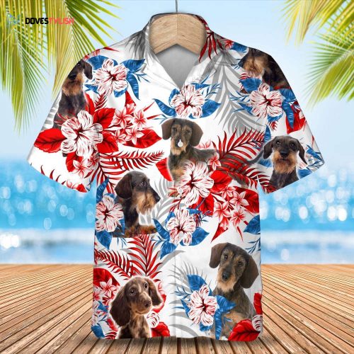 Welsh Terrier Hawaiian Shirt, Dog Hawaiian Shirt Red Tribal Pattern