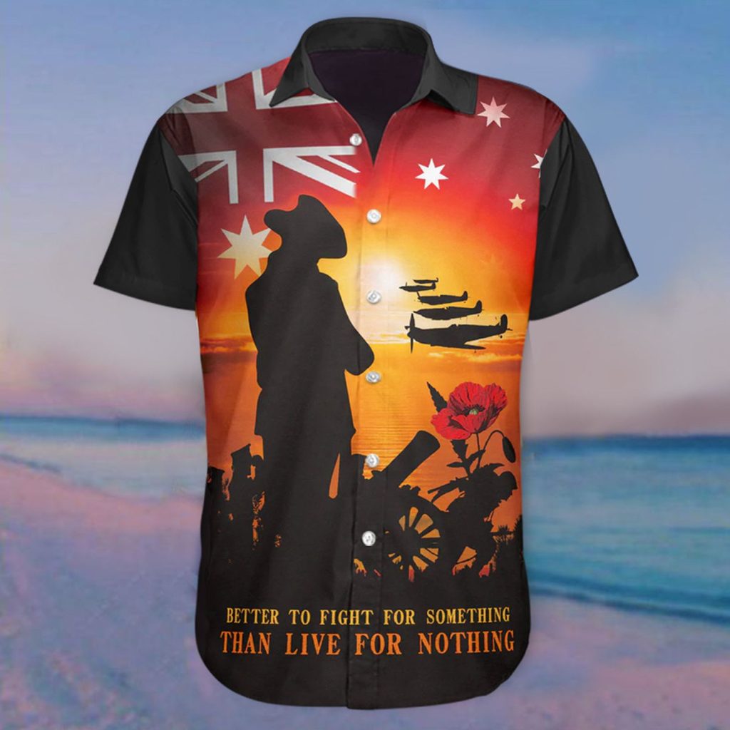 Anzac Red Poppy Hawaiian Shirt Anzac Day Apparel