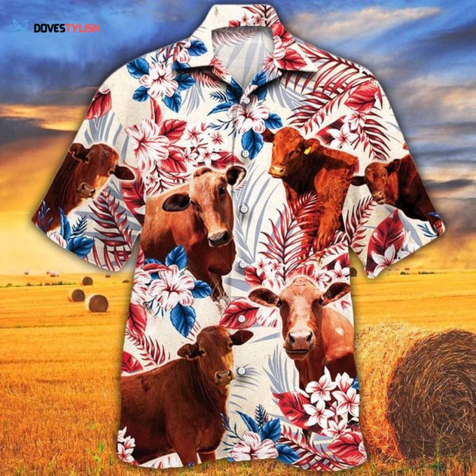 Beefmaster Cattle Lovers Texas Flag Hawaiian Shirt, Cow Hawaiian Shirt For Men And Women