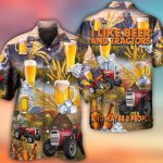 Beer And Tractor Autumn Farm Life Hawaiian Shirt Short Sleeve