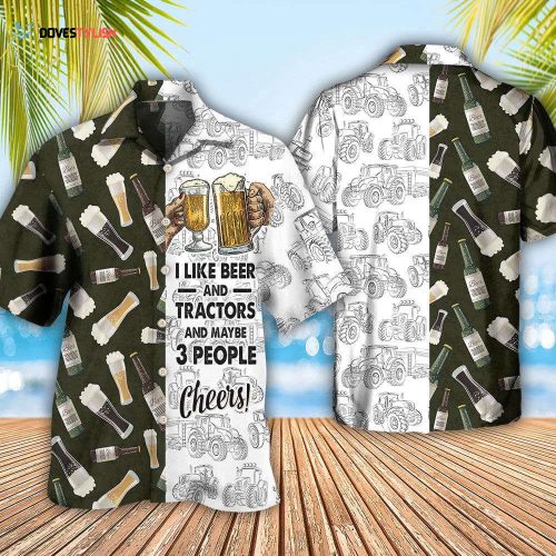 Beer And Tractor Autumn Farm Life Hawaiian Shirt Short Sleeve